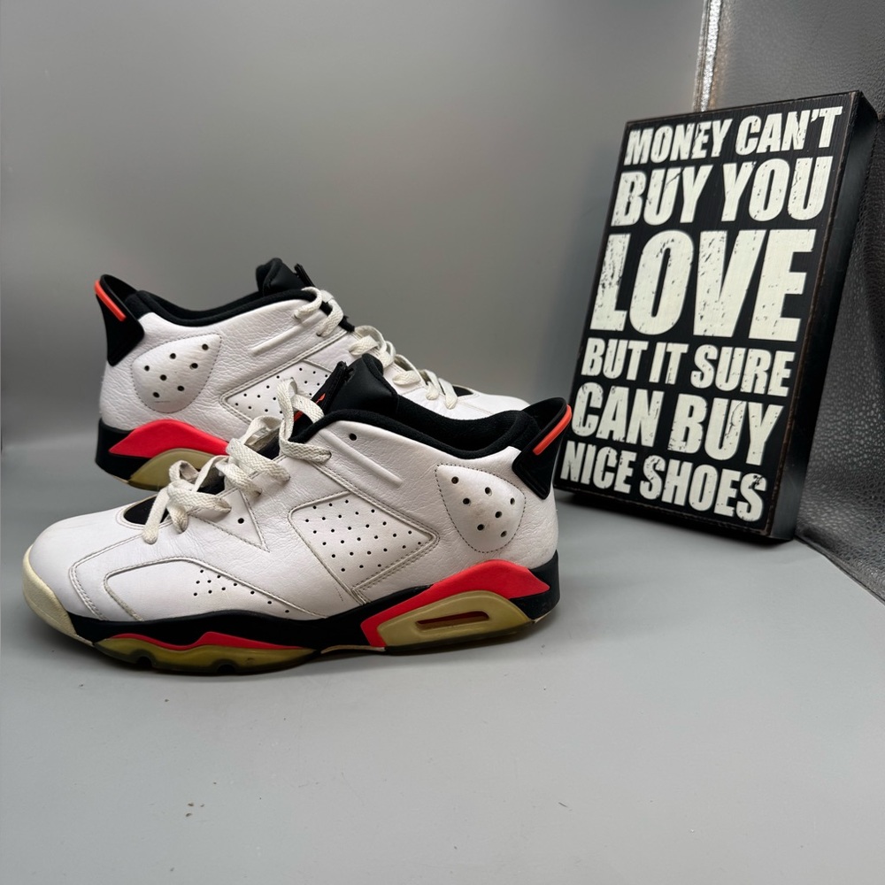 Air Jordan 6 Retro Low Infrared White Mens Size 10.5 Men Shoe 304401-123